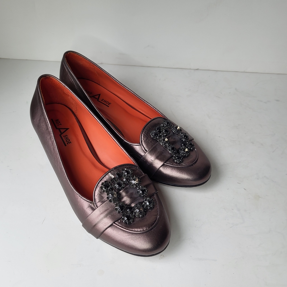 Not A Shoe Women's Metallic Bronze Leather Loafers